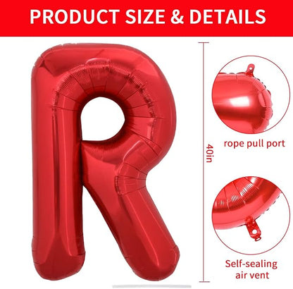 TONIFUL 40 Inch Large Bright Red Letter Balloons A-Z, Giant Jumbo Helium Foil - Image 2
