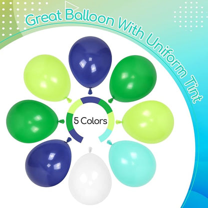60pcs 12inch Blue and Green Balloons - Image 4