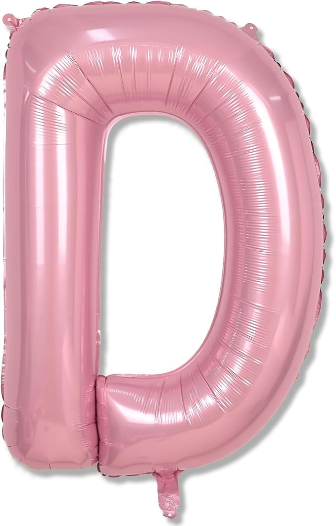 Pastel Pink D Letter Balloon, 40 Inch Giant Light Pink Mylar Foil Letter D by Lingqiang