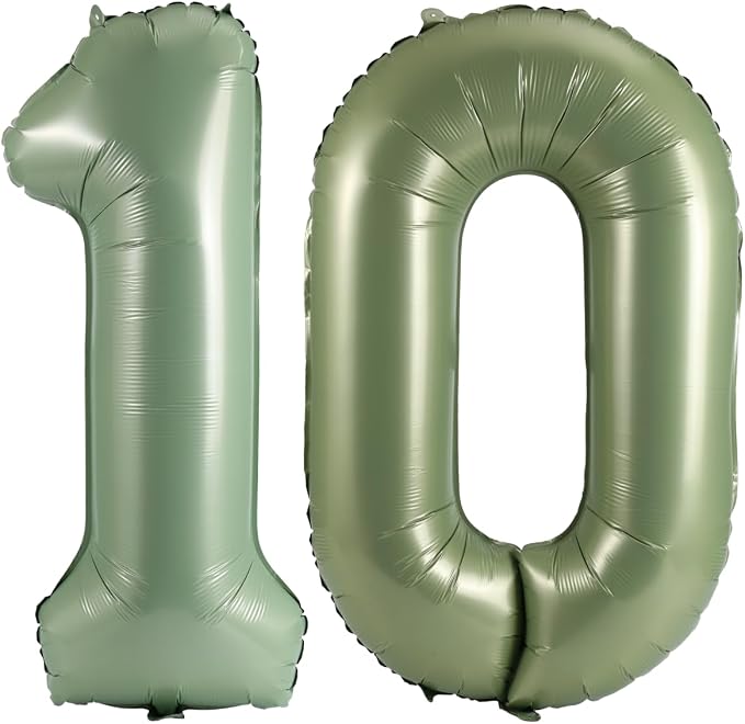 Number 10 Balloon Foil Mylar Balloons by YPSelected
