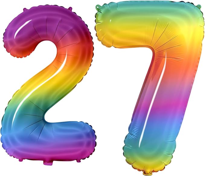 Number 27 Balloons for 27th Birthday Party Decorations, 0-100 Large No.27 by Joycard