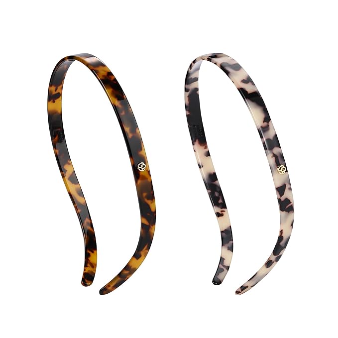 EVITA PERONI Hair Band 2PCS, Designed for Eyewear, No Pressure, No Headache, Comfortable Headbands for Women, Fashion Thin Headbands Non Slip, Hairbands for Women's Hair