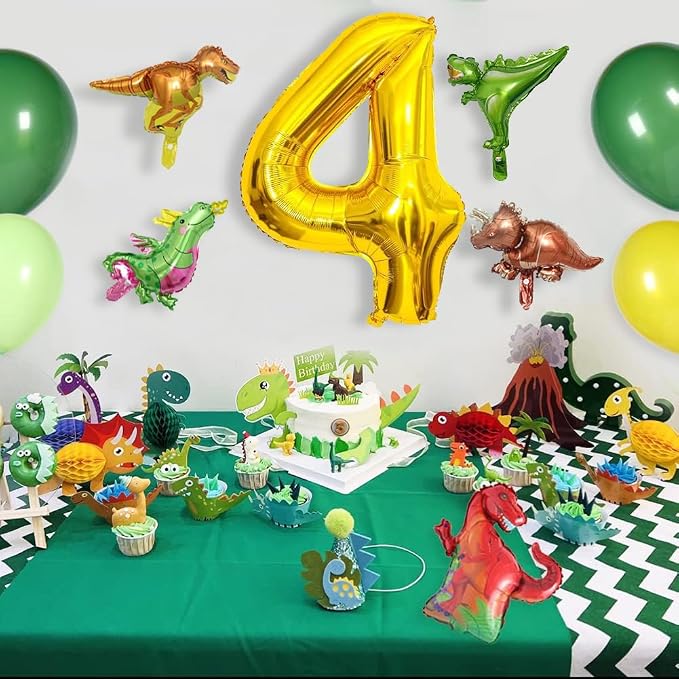 LilyZheng Number 4 Balloon Set, 40 Inch Large Gold Foil Number Balloon - Image 5