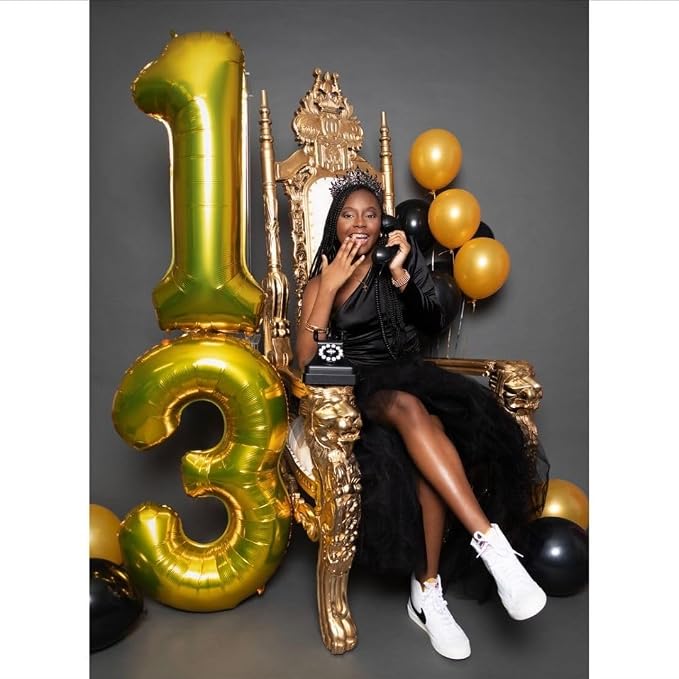Gold Number 13 Balloon 40 Inch - Image 3