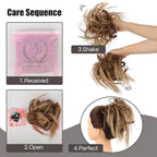 HMD Tousled Updo Messy Bun Hair Piece Hair Extension Ponytail With Elastic Rubber Band Updo Bun Synthetic Hairpieces for Women