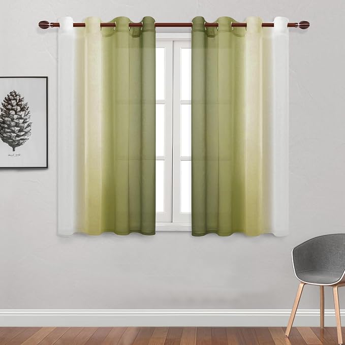 DWCN Ombre Short Sheer Curtains - Image 2