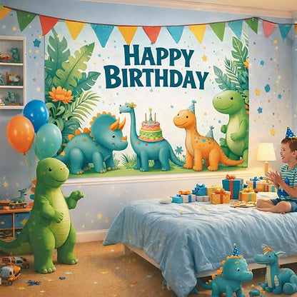 Dinosaur Birthday Decorations Banner 71x43 Inch, Large Dinosaur Birthday Party - Image 5