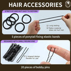 Teenitor Hair Bun Maker Set, 7 Pieces Bun Donuts for Hair(1 Extra-Large, 2 Large, 2 Medium, 2 Small), 5 Elastic Bands, 20 Hair Pins, Gold