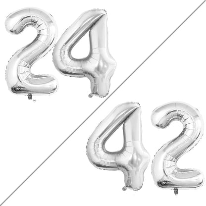 Number 24 Balloons for 24th Birthday Party Decorations, 42 Inch Jumbo Foil by GOER