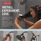 Delta VersaCurl Detangling Handheld Shower Head Tool for Curly Hair with 3 Curl Defining Brush Inserts Included, Detangler Brush Hand Shower with Hose, Chrome 74B430