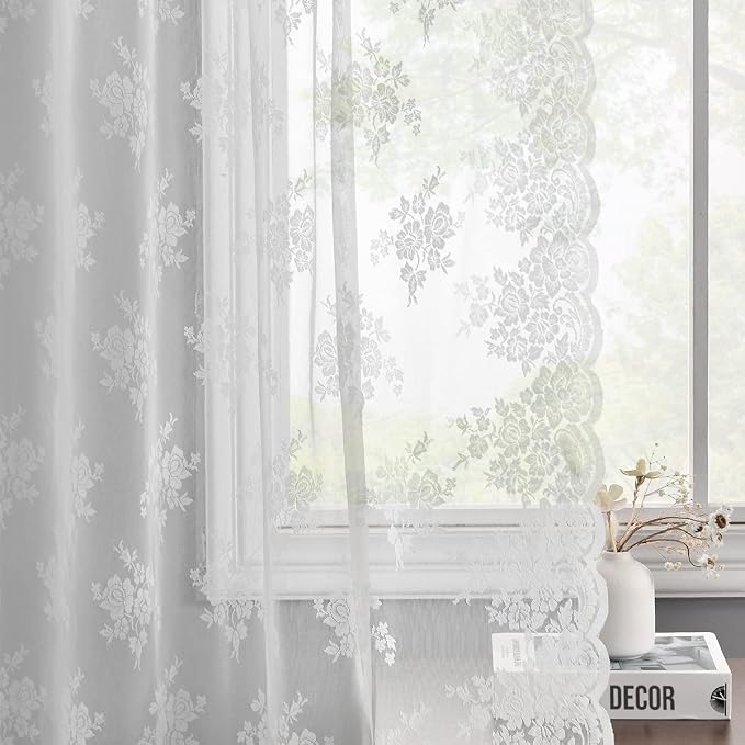 Kotile White Vintage Lace Curtains by Kotile+Curtains