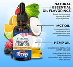 Stirling Organic Hemp Oil - 400,000mg Natural Berry Flavor - Enhances Sleep and Helps Reduce Discomfort - THC-Free, Non-GMO, Gluten-Free, High in Omega 3 6 9 - Premium U.S. Hemp Seed Oil