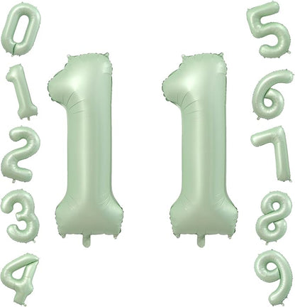 40 Inch Olive Green Number 11 Balloon by TNCDJKPA