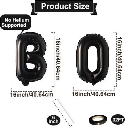 16 Inches Black 'BOO' Balloons - Image 2