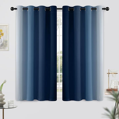 Yakamok Ombre Curtains Blue and Greyish White - Image 2