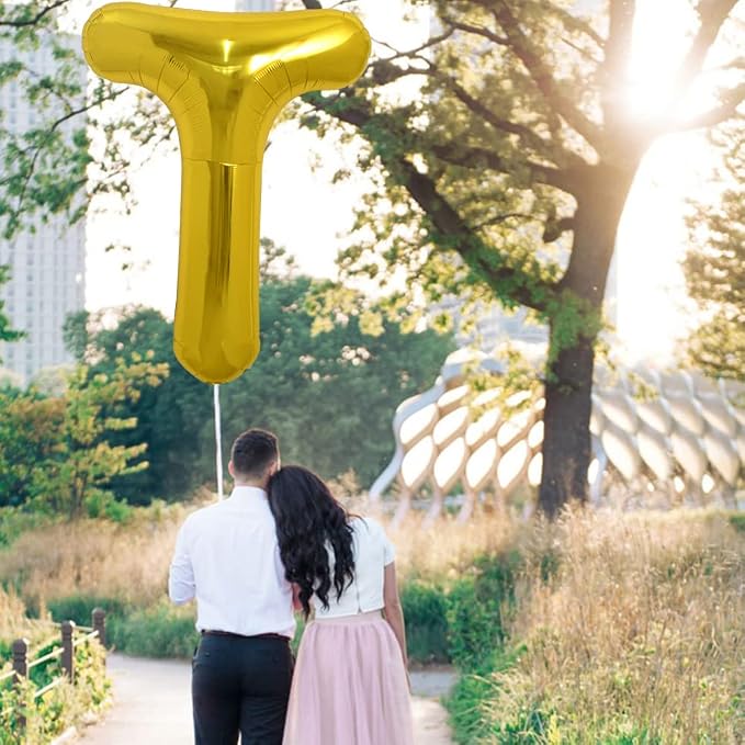 TONIFUL 40 Inch Large Gold Letter T Foil Balloons Alphabet Balloons | Giant - Image 4