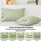 TELUS Green Pillow Cases King Size 2 Pack, Bamboo Rayon Cooling Pillowcases with Envelope Closure, Cool Breathable Pillow Cover for Hot Sleepers & Night Sweats, 20x40 inch