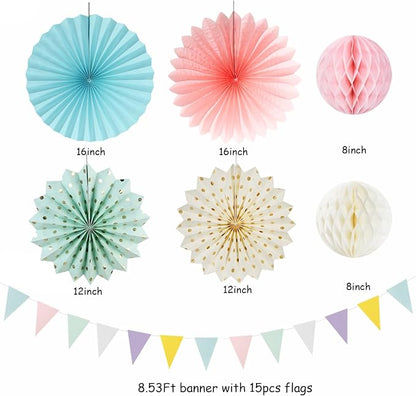 Pastel Rainbow Party-Decorations - Image 2