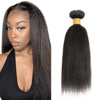 Yaki Straight Bundles Human Hair Natural Black Bundles Brazilian Unprocessed Virgin Remy Hair Single Bundle 20 Inch Double Weft Niegmeag Hair Weave