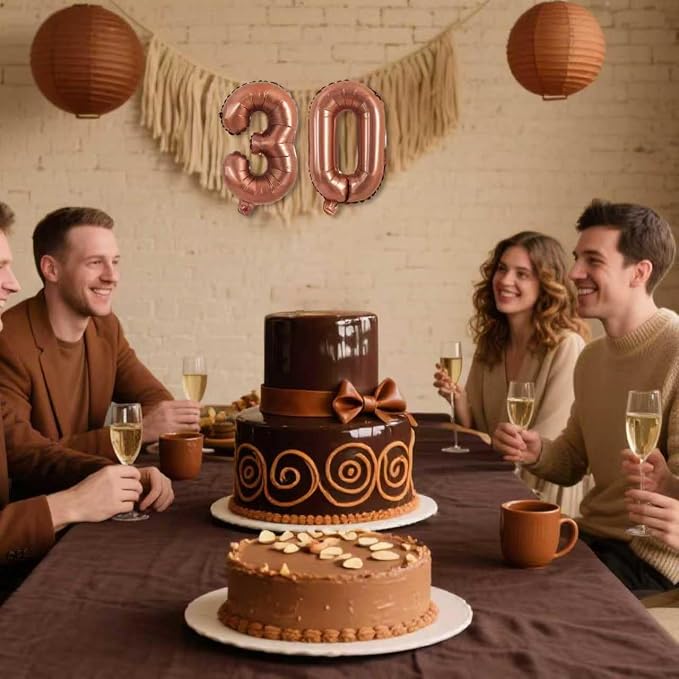 TONIFUL Number Balloon 16 Inch 10 Pcs Brown 0-9 Birthday Number Balloons | - Image 6