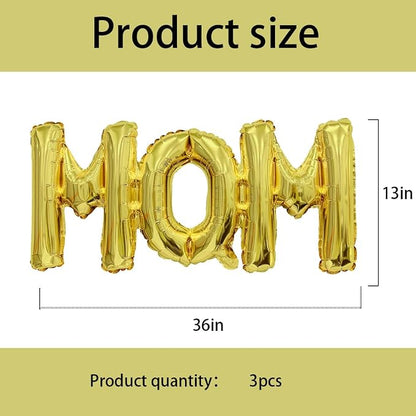 Letter Balloons Golden Mom Balloons Mother's Day Balloon Conjoined Mom Foil - Image 2
