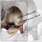 OLESILK 100% Mulberry Silk-Scrunchies for Hair Sleep, Women Grils Silk Hair Ties for Frizz & Breakage Curly Hair, No Damage, Elastics Ponytail Holder, 3 Pack