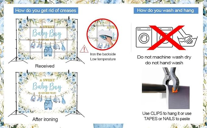 Cute Clothes Baby Shower Backdrop - Image 9