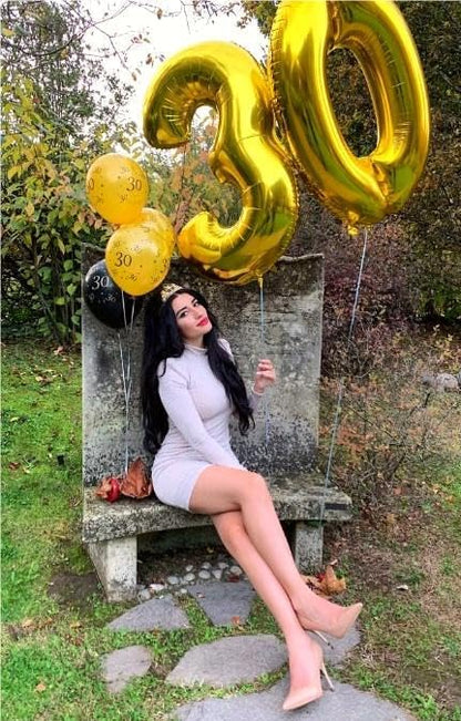 Gold 40 Inch 30 Number Balloons, Balloon Decorations - Image 6