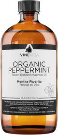 VINEVIDA Organic Peppermint Essential Oil - 16 oz - Undiluted - DIY Candle Scents & Bulk for Soap Making