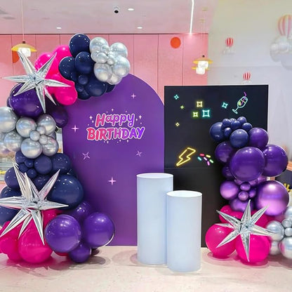 Hot Pink Purple Dark Blue Balloon Arch Kit, Kpop Music Hunter Balloons | 147Pcs - Image 4