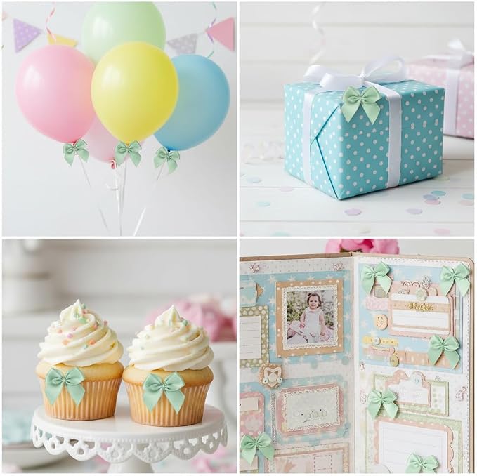 100 Pcs Mini Bows + 100 Glue Dots, - Image 4