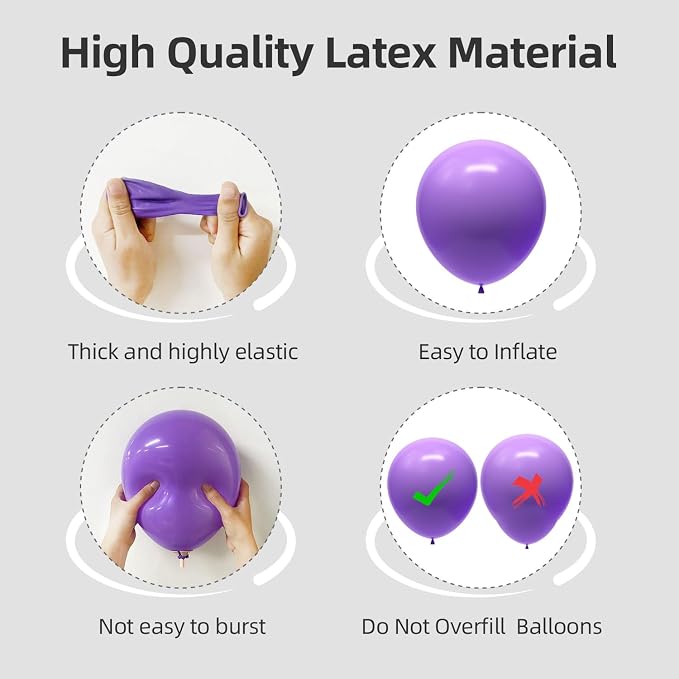 135pcs Pastel Purple Balloon Arch Kit Different Sizes of 18 12 10 5 Inch - Image 3