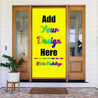 Custom Banners and Signs 35.4x72.8 Inch, Personalized Front Door Cover by ZOLRITH