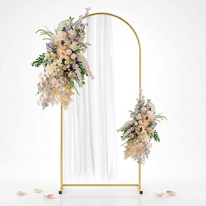 6FT Gold Metal Arch Backdrop Stand, Square Balloon Arch Stand Wedding Frame by CHUNQIANGCAIDESIGN