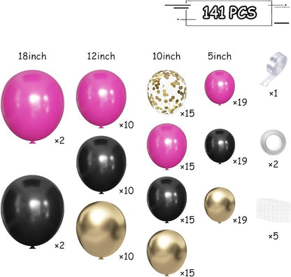 MEBAY Black Red and Gold Balloon Arch Kit - Image 2