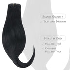 WENNALIFE Clip in Human Hair Extensions 85g 5pcs 22 Inch, Remy Hair Jet Black Real Virgin Hair Extensiones De Cabello Humano Con Clip Ins