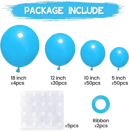 134Pcs Light Blue Balloons Different Sizes 5 10 12 18 Inch Light Blue Balloon - Image 2