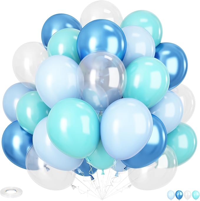 Ocean Under The Sea Balloon, 12 Inch Teal Blue Balloons Turquoise Blue and by Adorely