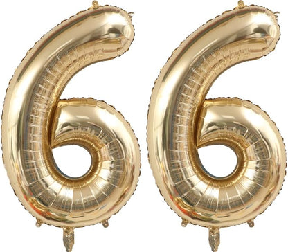 Light Gold Number 66 Foil Balloons 40 Inch Champagne Gold 66 Mylar Balloon | by ANGEL+Q+HOUSE