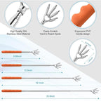 4 Pack Different Style Back Scratcher Metal Portable Telescoping Back scratchers, Extendable Back Massager Tool with Beautiful Box, Stocking Stuffers Gift for Men Women（Orange）