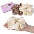 OLESILK Silk Scrunchies Oversized 100% Mulberry: Large for Long Thick Hair, Soft and Smooth for No Damage Hair Care Sleeping, Vintage Fashion