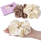 OLESILK Silk Scrunchies Oversized 100% Mulberry: Large for Long Thick Hair, Soft and Smooth for No Damage Hair Care Sleeping, Vintage Fashion