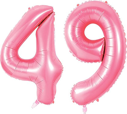 Number 49 Balloons for 49th Birthday Party Decorations, 0-100 Large No.49 by Joycard