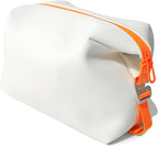 6"x 11" 6L Large Silicone Toiletry Bag,Waterproof Leakproof Foldable Travel Organizer,Dopp Kit Alternative for Men & Women,White