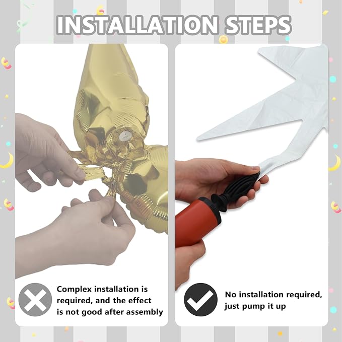 TONIFUL 8 Pcs Explosion Star Balloons White Foil Balloon Party Decorations | 2 - Image 3