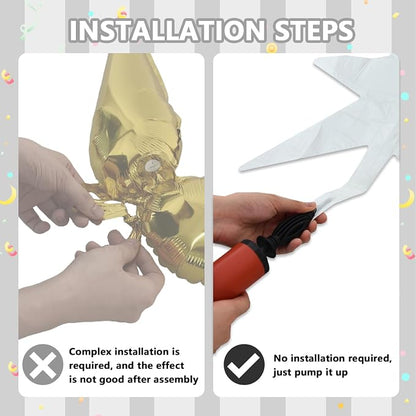 TONIFUL 8 Pcs Explosion Star Balloons White Foil Balloon Party Decorations | 2 - Image 3