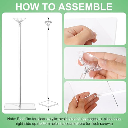 10 Pack Clear Acrylic Balloon Stands - Image 4