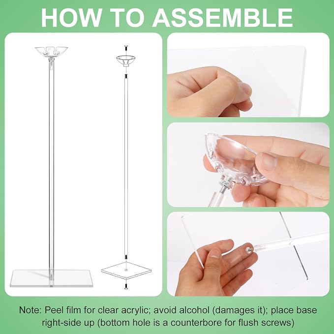 6 Pack Clear Acrylic Balloon Stands - Image 4