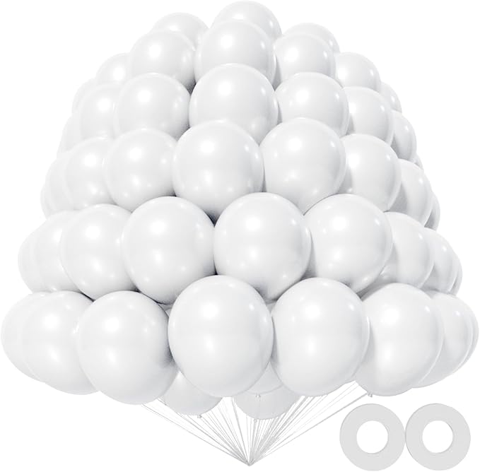 200pcs White Balloons 5 Inch, Small Mini Latex Balloons by Kawkalsh