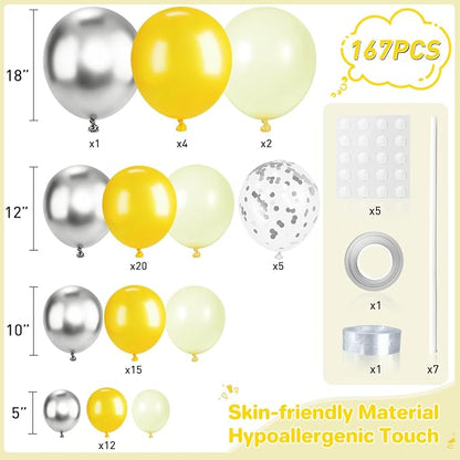 Yellow Silver Balloon Garland Arch Kit - Image 2